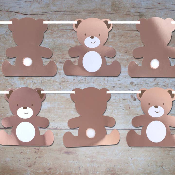 Teddy Bear Shaped Bunting 1 per pack 3.5 metres for wholesale by Hatton Gate