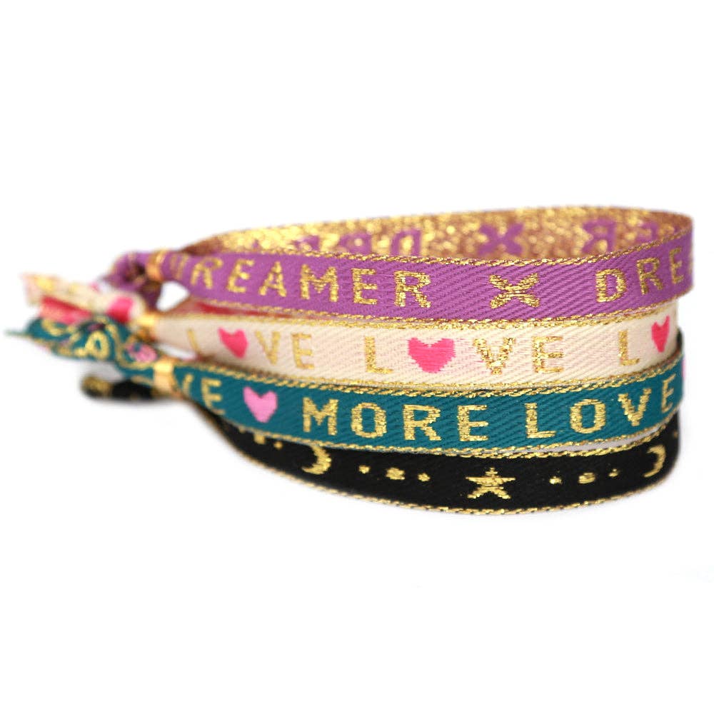 Love Ibiza – wholesale Woven/braided bracelet – Geweven armbandje creme love gold2