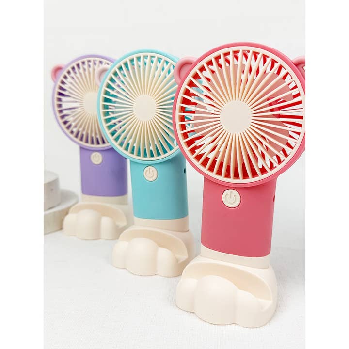 MIX COLOR Portable Hand Fan with Stand for wholesale on Faire