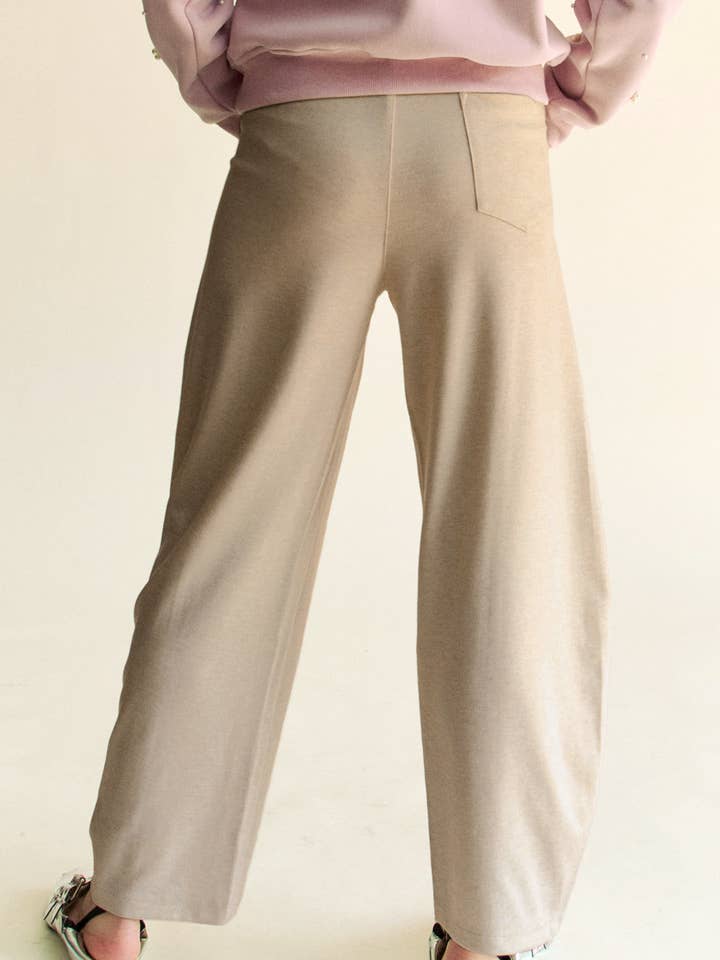 Davi & Dani - Wholesale Pants - Women's - SOLID ELASTIC WAISTBAND POCKETS LONG BARREL PANTS8