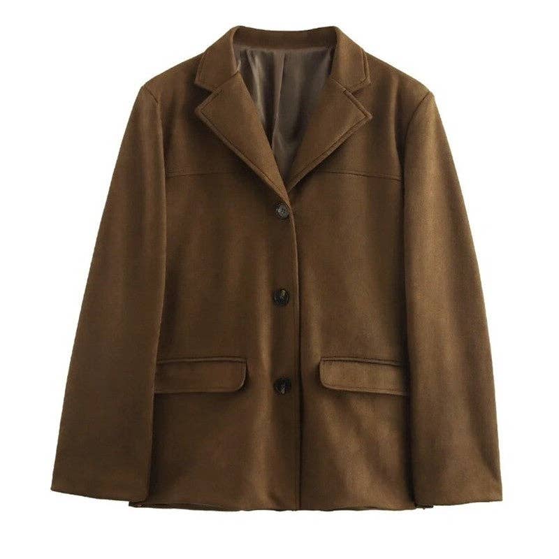 kycozy – wholesale Jacka - Dam – Vintage minimalistisk kort mockajacka0