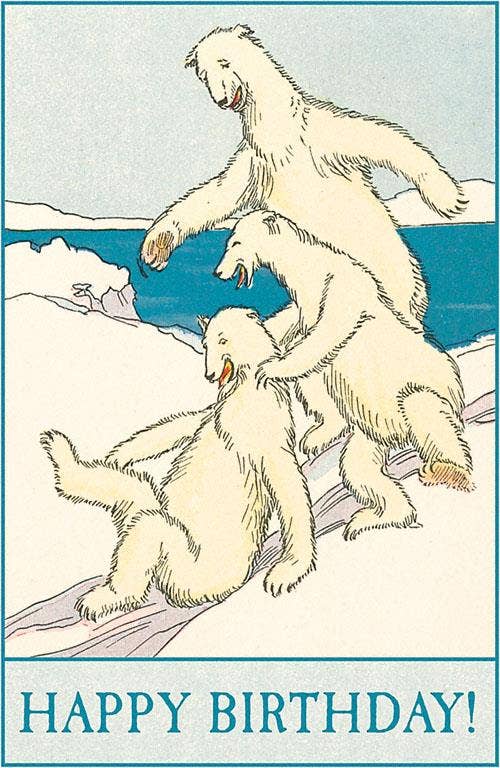 Found Image Press – wholesale Vykort – Vykort HB-140 Grattis på födelsedagen, Isbjörnsskoj0