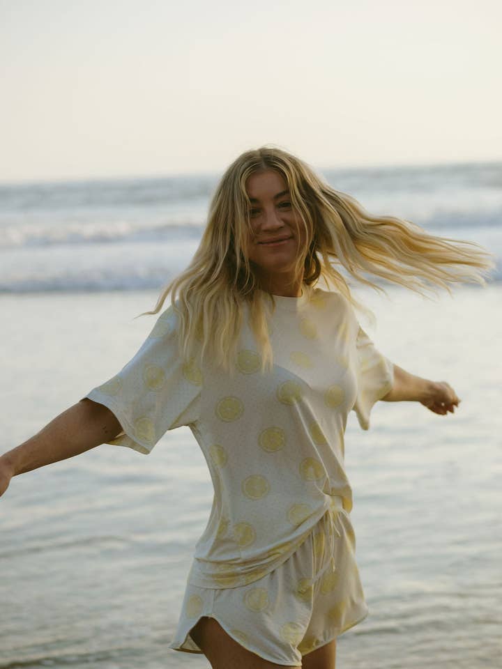 Women's Bamboo Short Set | Lemon Drop for wholesale by Forever French Baby