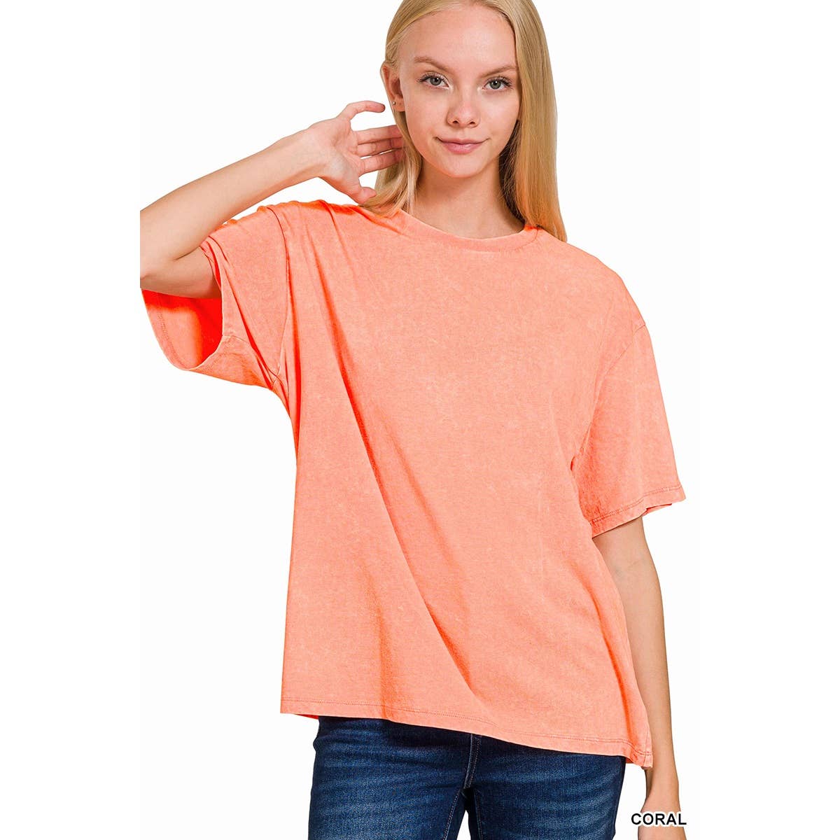 Apolline – T-shirt – Mulher por atacado – TOP DE MANGA CURTA LAVADO ZENANA3