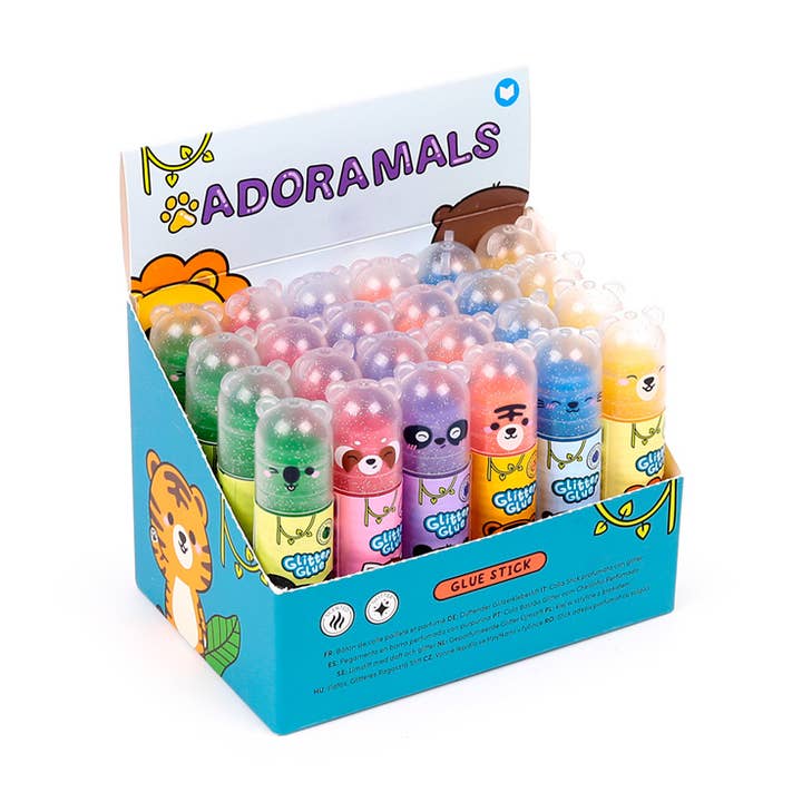Adoramals Wild Scented Glitter Glue Stick for wholesale by Puckator EU