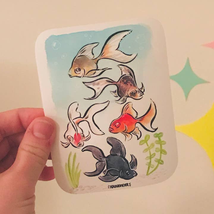 Feuille d'autocollants Koi Goldfish pour la vente par ADRAWER4EVER