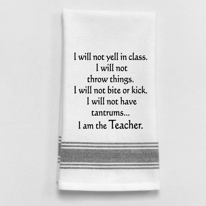 White Black Lined Trim BB-I-339 Â I will not yell in class. I will not throw... for wholesale on Faire