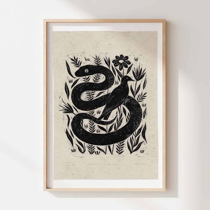 'Slang & Duif' linodruk voor wholesale door Katia Hinic Studio