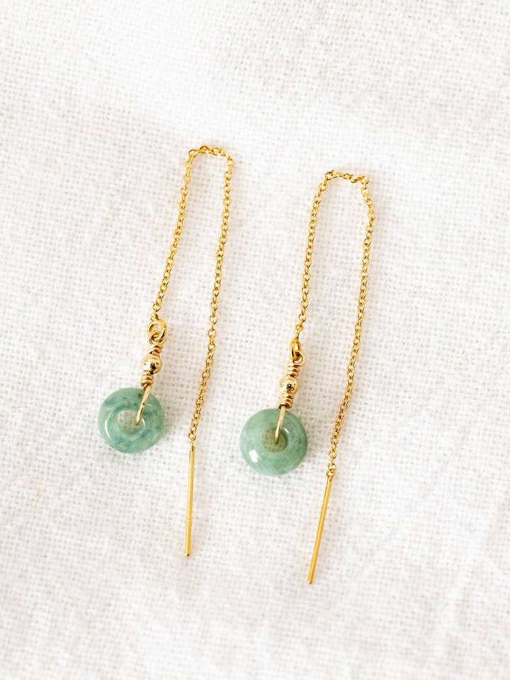 Mini-Jade-Donut & Perlen-Ohrringfäden ohne Verzierung für den Großhandel von Laine Honolulu