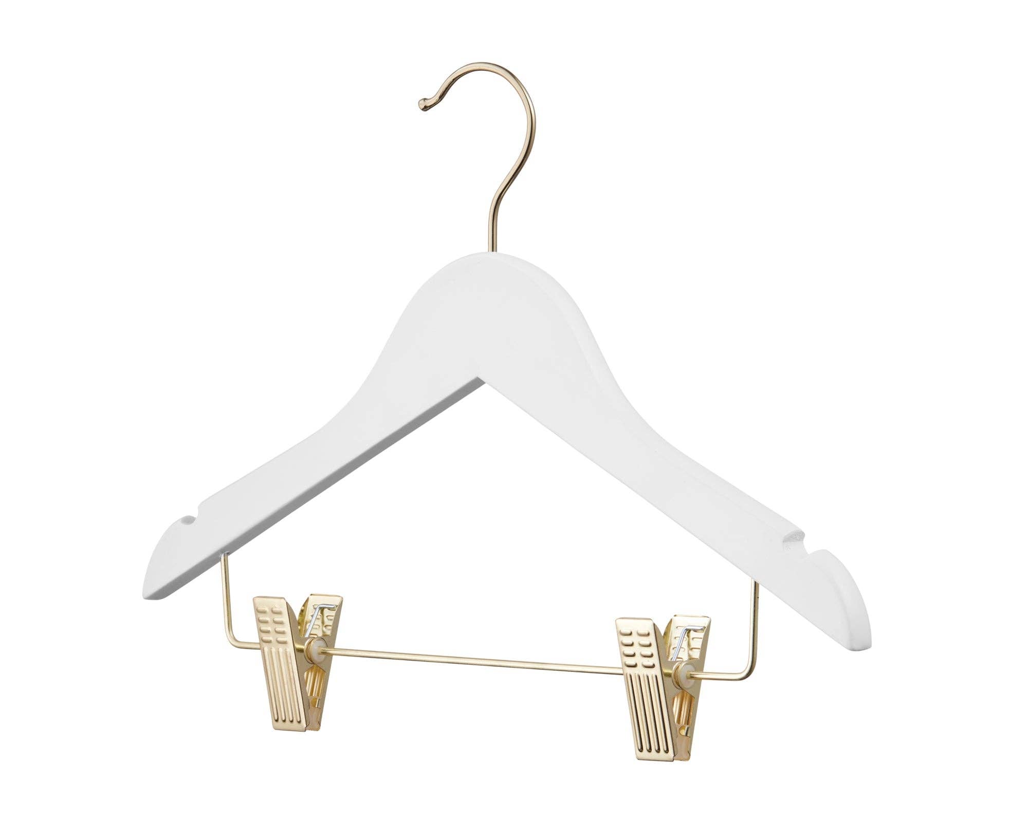 DEILSY - Wholesale Clothes Hangers - Kids Wooden White Hangers Clips (4 Pcs Per Paper Sleeve)3