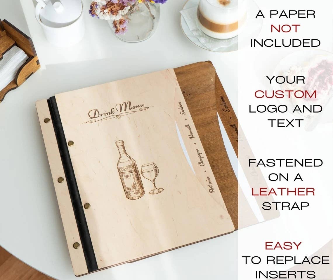 Pikore - Wholesale Klembord - Houten menumap, hoes voor drankenmenu7