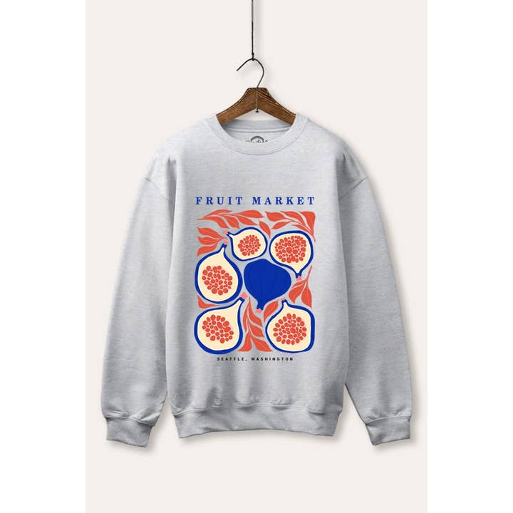 STARCHIS - Wholesale Graphic Sweatshirt - Women's - SEATTLE FRUIT MARKET BRUSHED FLEECE GRAPHIC SWEATSHIRT2