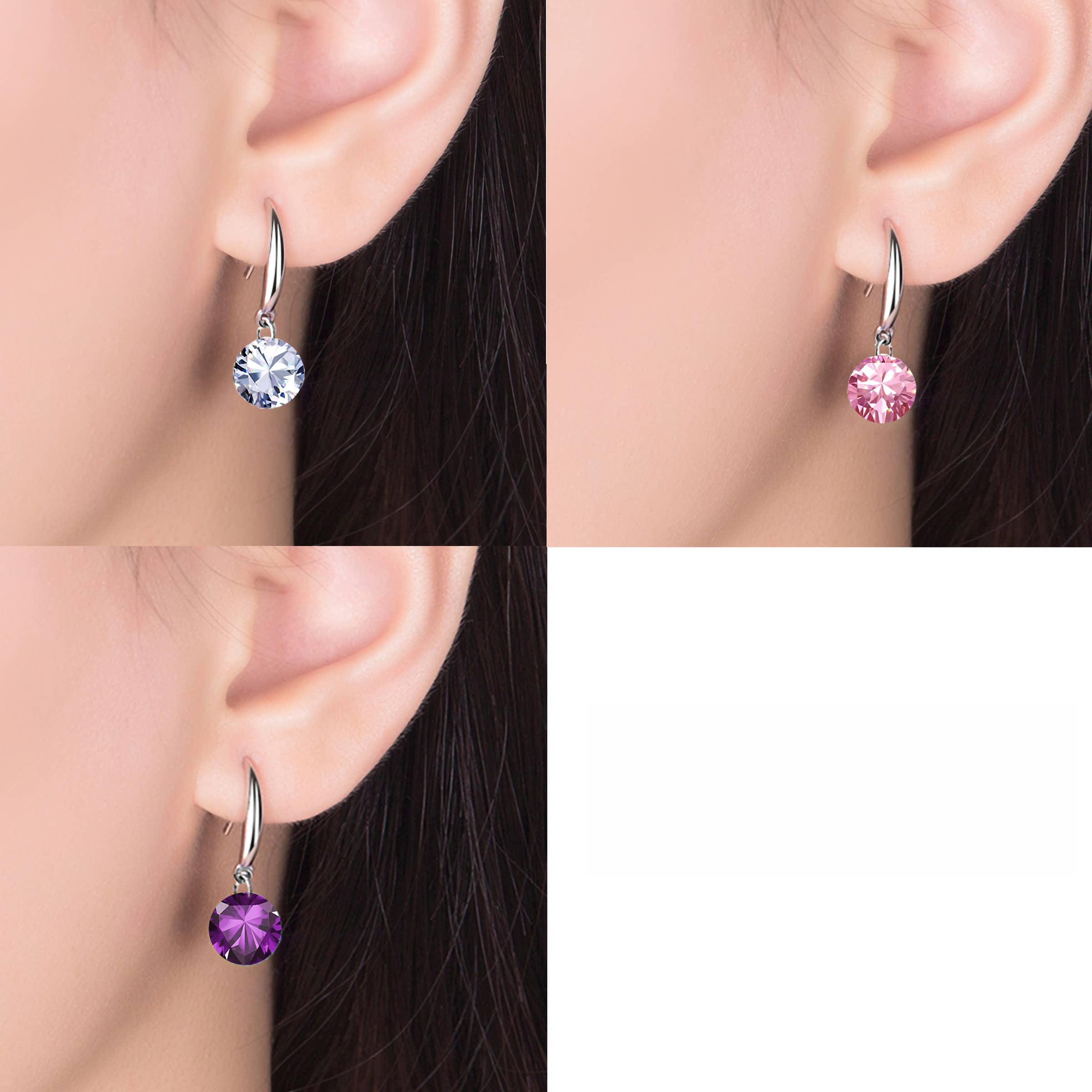 Sephla – Großhandel Ohrhänger – Tropfenohrringe aus reinem Brillanz mit 8,5 mm rundem Schliff3