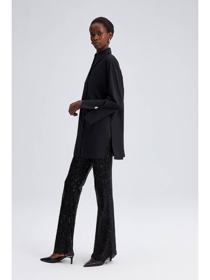 Siyah POPLIN SHIRT WITH WIDE CUFF for wholesale on Faire8