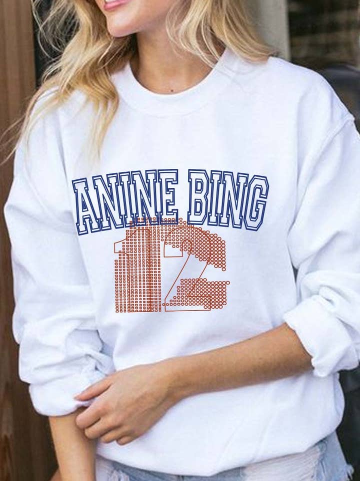 M8445-SW Unisex sweatshirts med Anine Bing-grafik för wholesale av HARANG