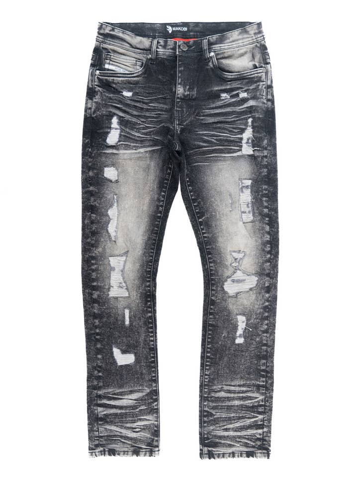 M1979 Moreli Denim Jeans - Black wash for wholesale by Makobi