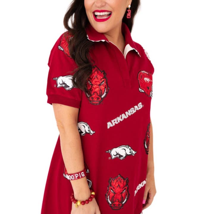 Arkansas Logo Patch Dress for wholesale by Brianna Cannon
