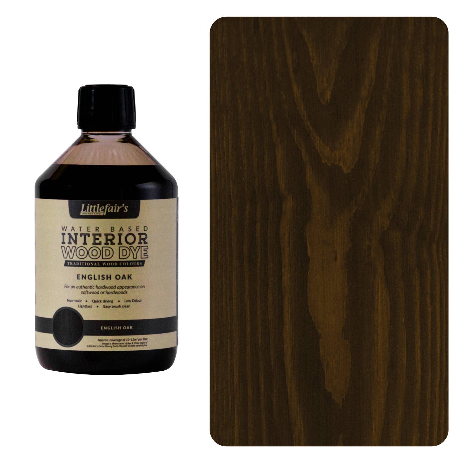 Littlefairs Wood Finishing Products Ltd - Venta al por mayor Cera/pintura para muebles - Tinte para madera a base de agua - Roble inglés2