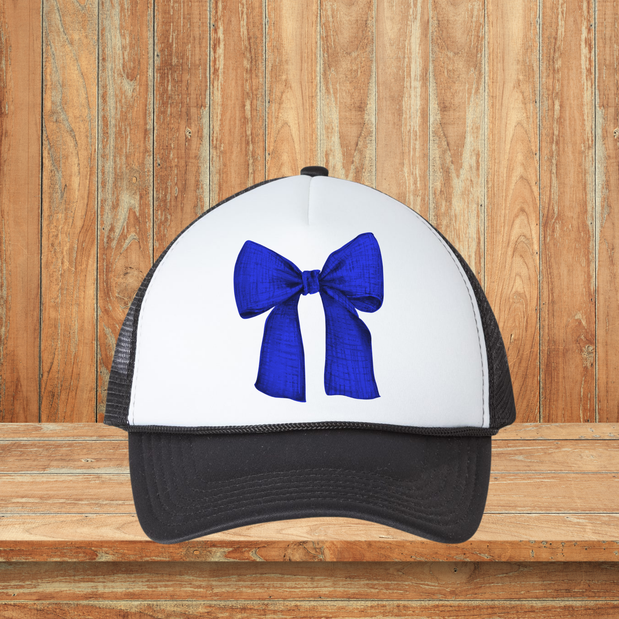 Dixie Grace Mercantile - Wholesale Trucker Hat - Women's - Blue Bow Hat1
