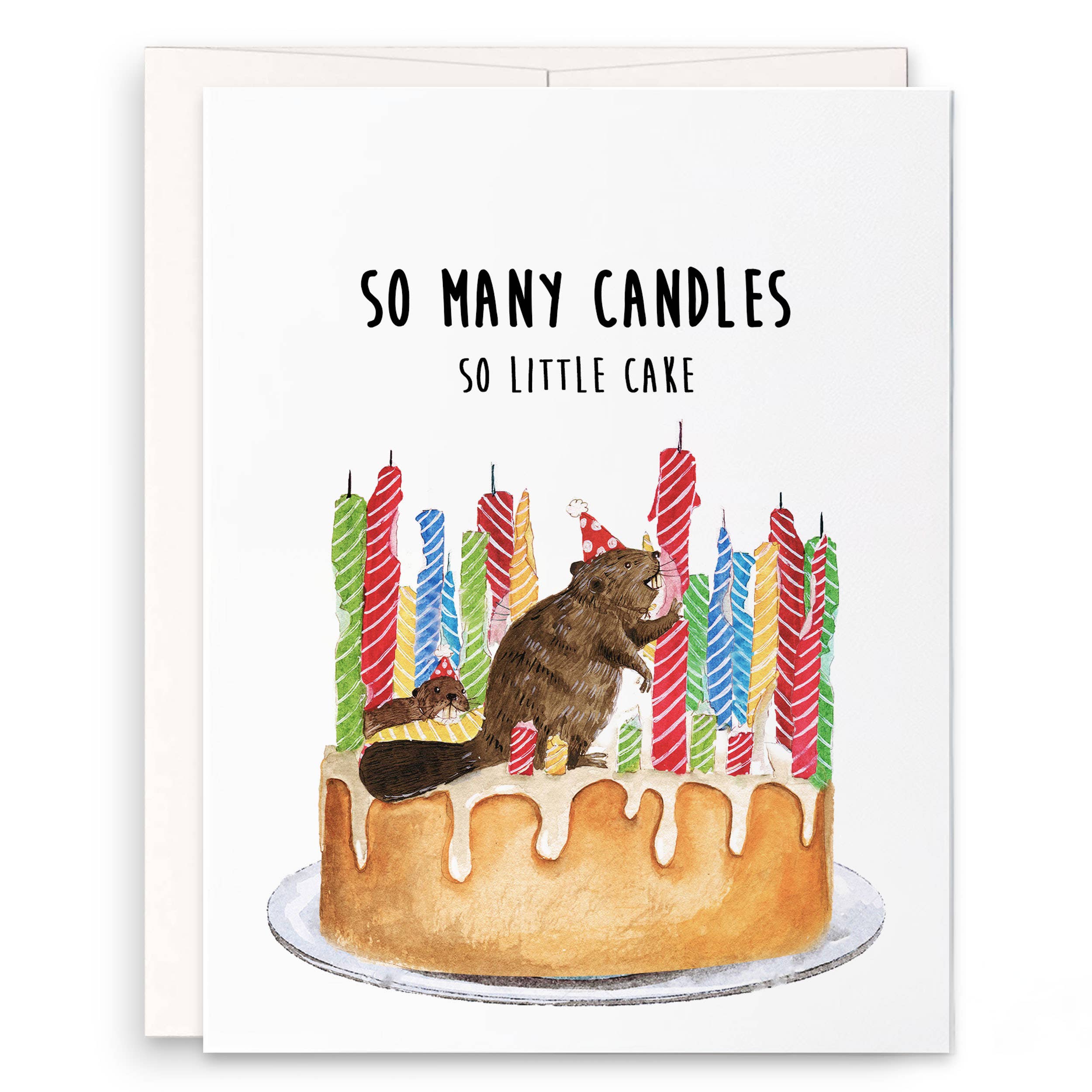 Liyana Studio - Wholesale Birthday Card - Beaver Cake Candles - Funny Birthday Card0