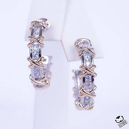 Channel Set X Huggies for wholesale by My Best Kept Jewelry
