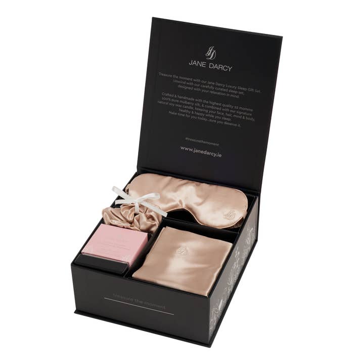 Luxury Silk Sleep Set, Champagne, White Jasmine & Sandalwood for wholesale by Jane Darcy