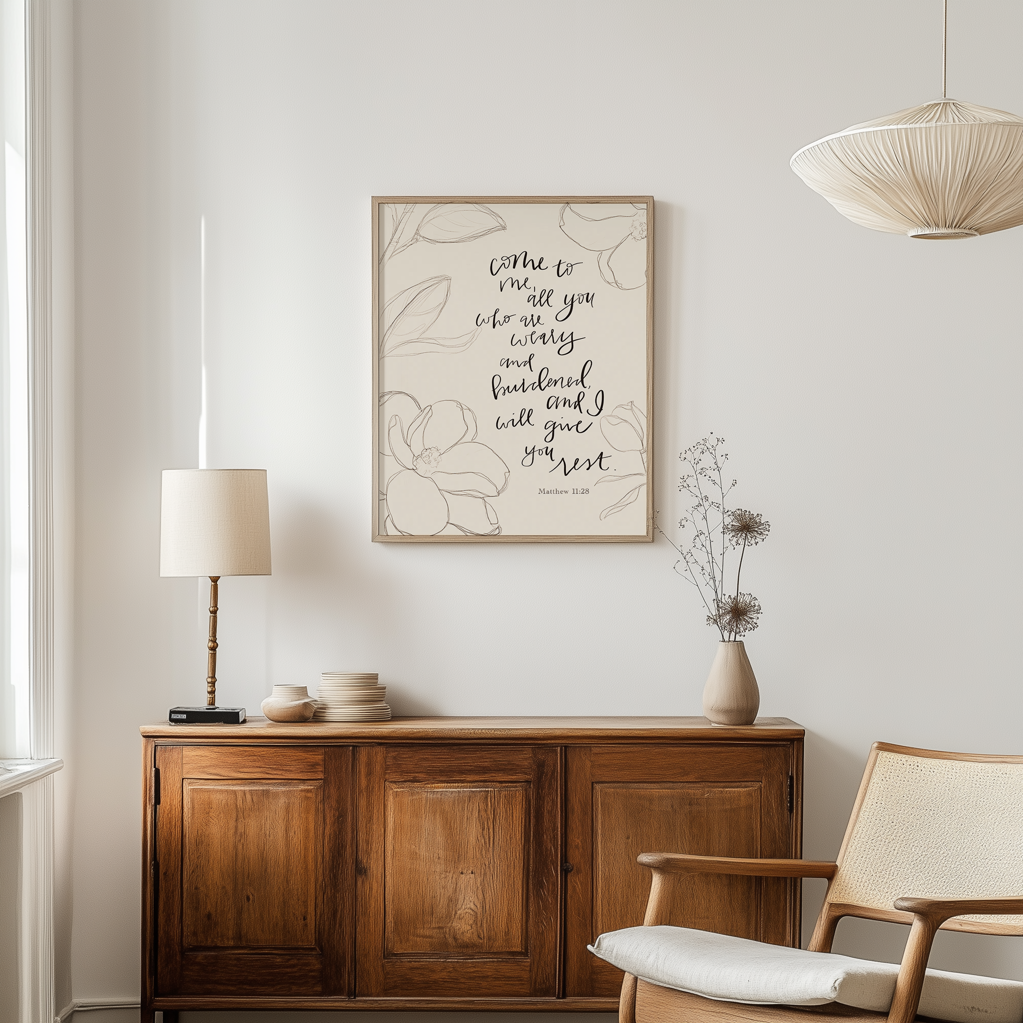 Grace Notes Ltd. - Christian Art and Gifts - Wholesale Art Print - Matthew 11:28 - Hand Lettered Bible Verse Scripture Print5