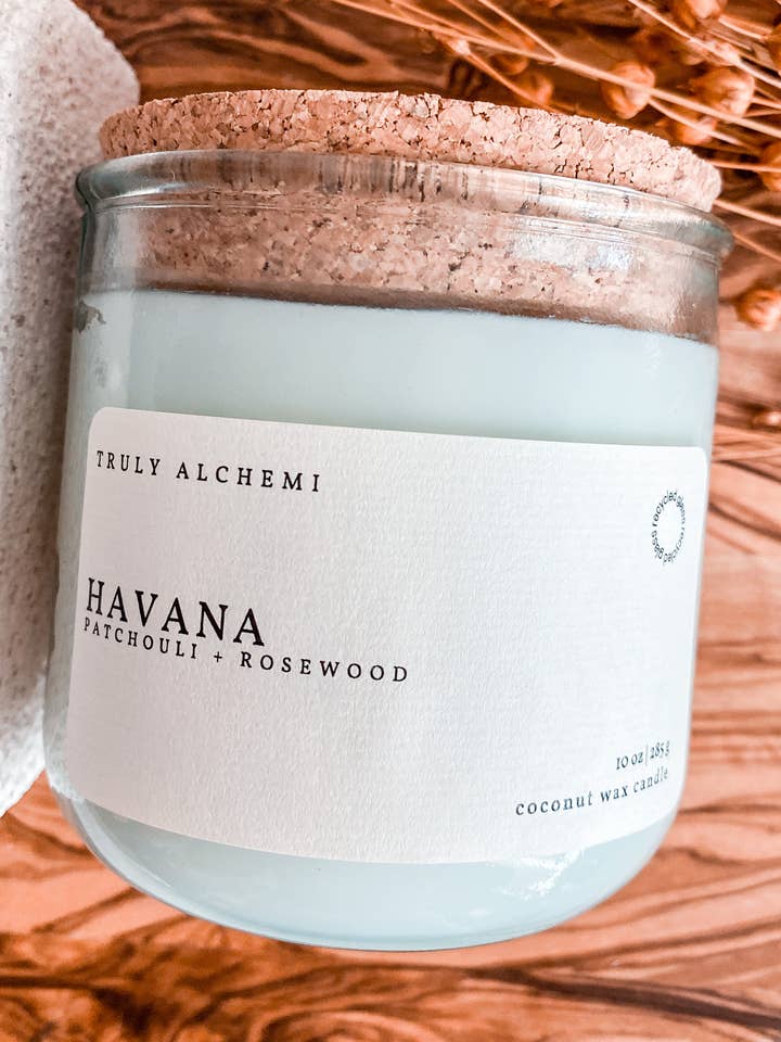 Havana - Patchouli & Rosewood {Recycled Glass Jar} for wholesale by Truly Alchemi