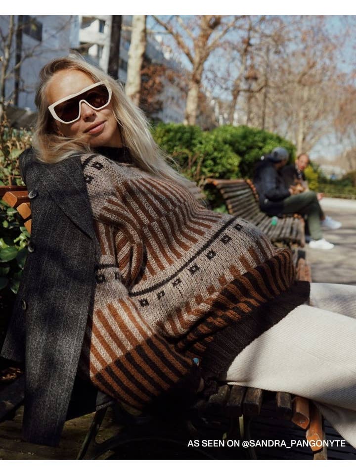 Ethno: Brown Alpaca Wool Sweater for wholesale on Faire4