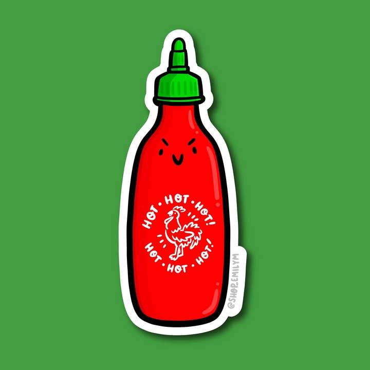 Sriracha Vinyl Sticker for wholesale by Shop Emily M
