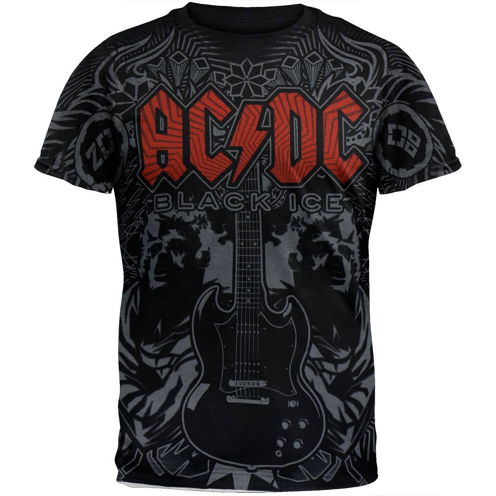 Official Store - Wholesale Screen Printed T-Shirt - Men's - AC/DC - Black Ice Soft Big Print Men's T Shirt0