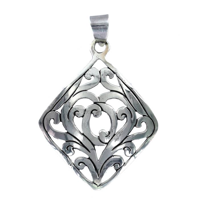 (662DSS) Symmetry Silver Pendant for wholesale by Vera Wolf