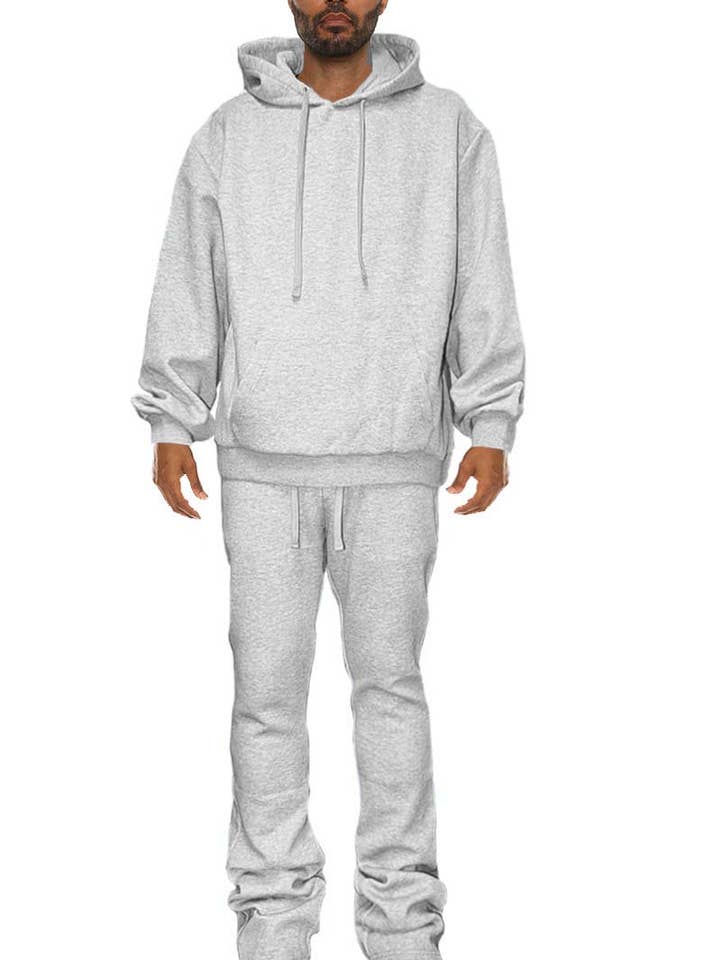 Mens Solid Fleece Flare Stacked SET for wholesale by WEIV