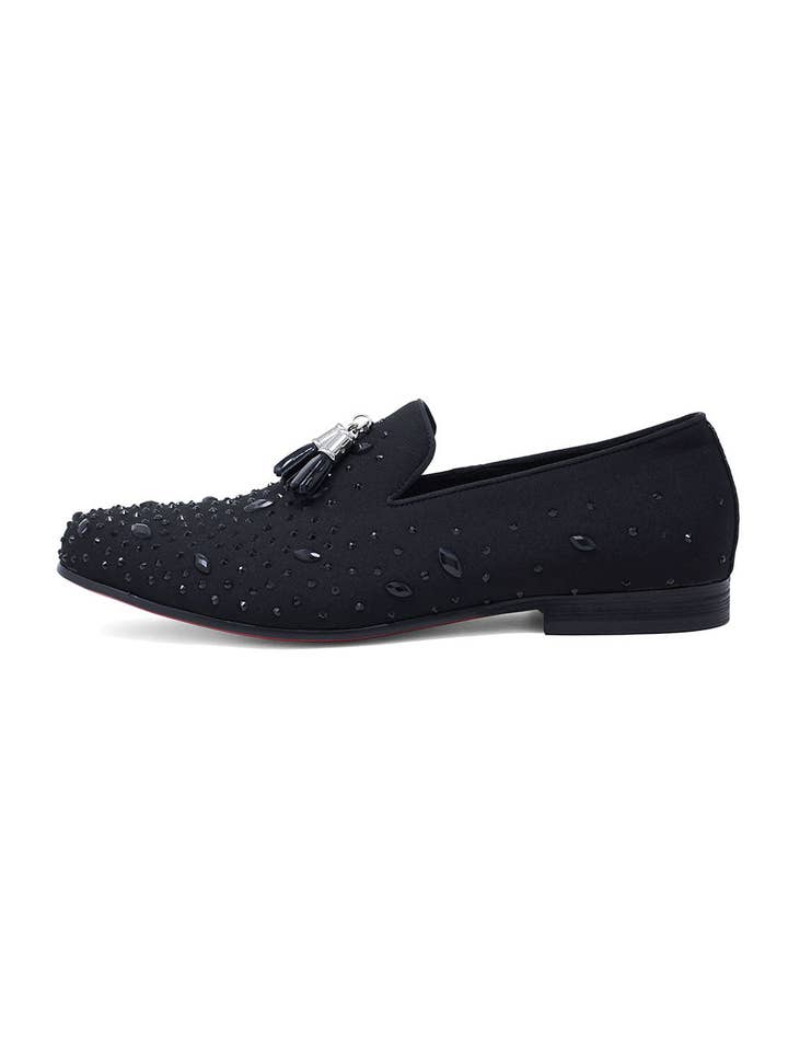 BARABAS - Wholesale Loafers - Men's - Men's Rhinestone Diamond Tassel Loafer Dress Shoes SH3080