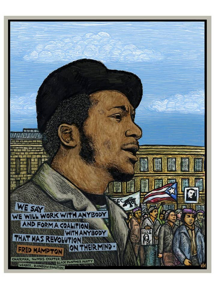 Président Fred - Coalition Arc-en-ciel (Affiche) pour la vente par Ricardo Levins Morales Art Studio