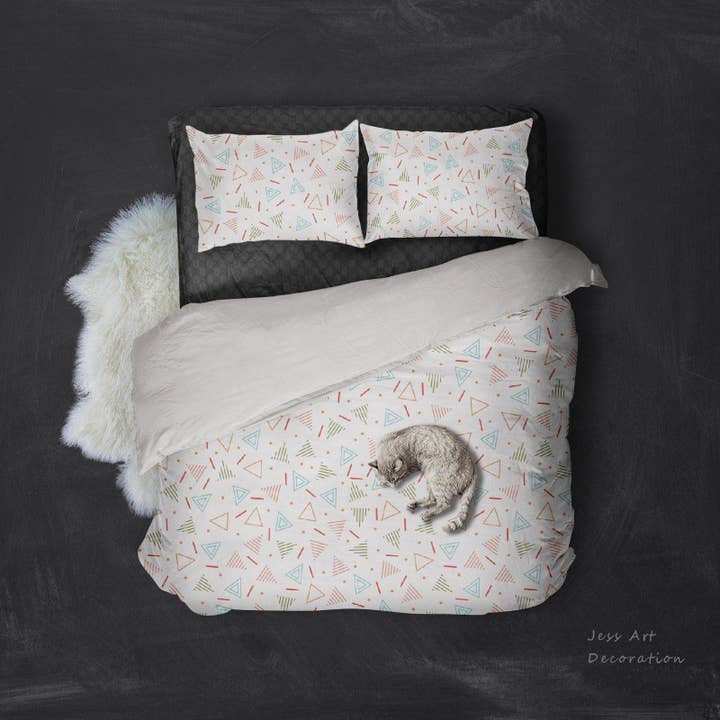 3D Farverigt Geometrisk Mønster Dynebetræk Sæt Sengetøj Sæt Pudebetræk 104 for engroshandel hos Jess Art Decoration