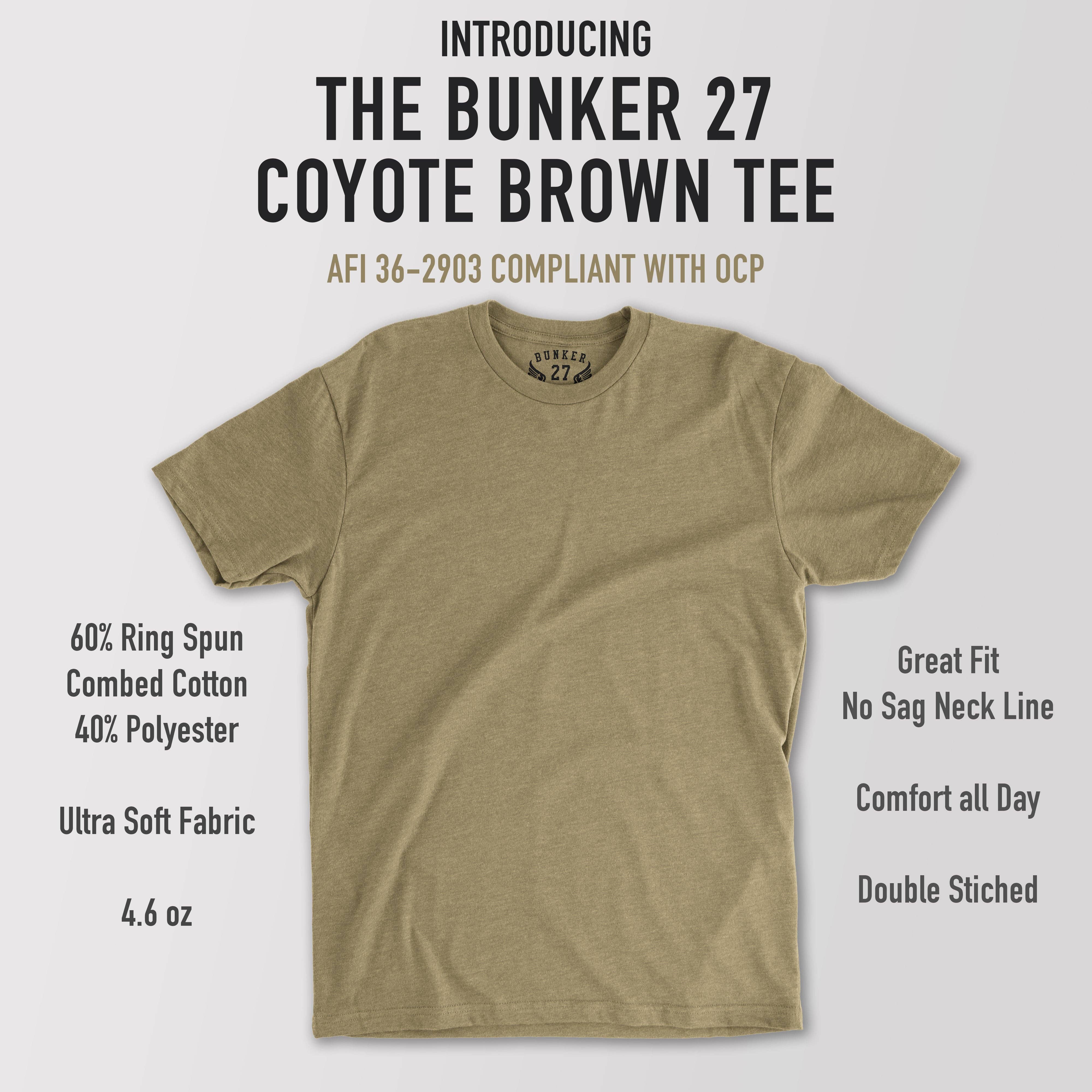 Bunker 27 - Wholesale T-Shirt - Men's - Coyote Brown T-Shirt AFI 36-29031