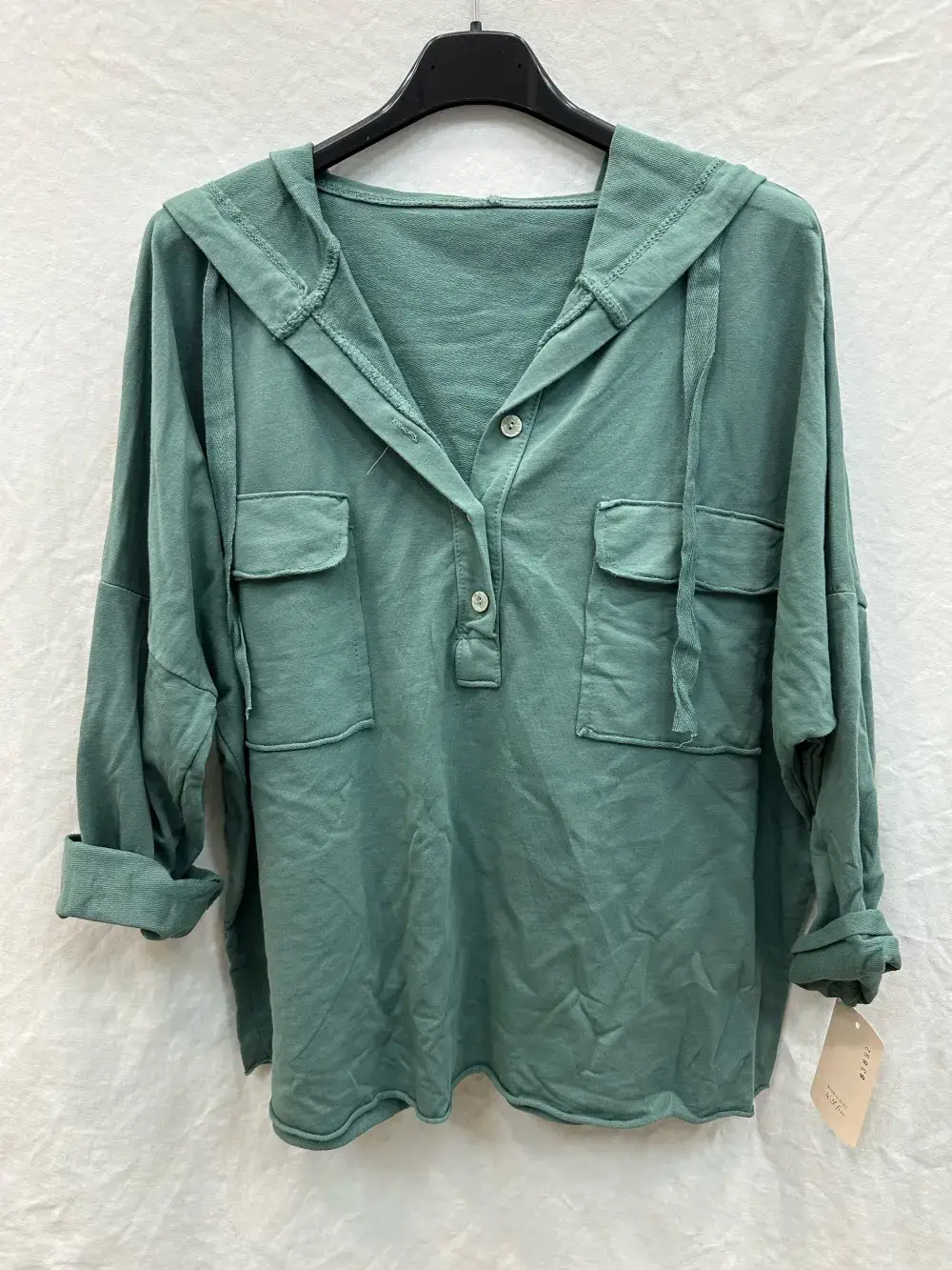 Mimi & Gogo - Wholesale Hoodie - Dames - Mimi & Gogo katoenen hoodie met zakken en knoopsluiting4