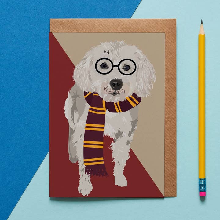 Carte de vœux pour chien Raggley le Cockapoo pour la vente par Lorna Syson