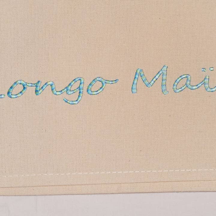 SIL&FIL - Wholesale Dinner & Cloth Napkin - “Longo Mai” embroidered tea towel1