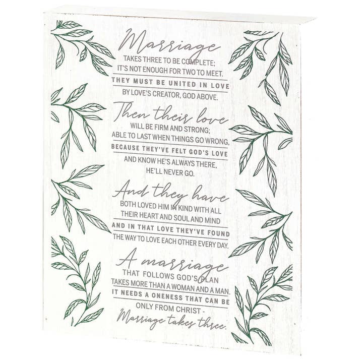 Plk Marriage Takes Three Mdf Wht 8x10 for wholesale by Dicksons