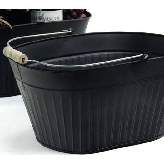 Buhi Imports - Wholesale Basket - Oval Shop Brushed Black over handle