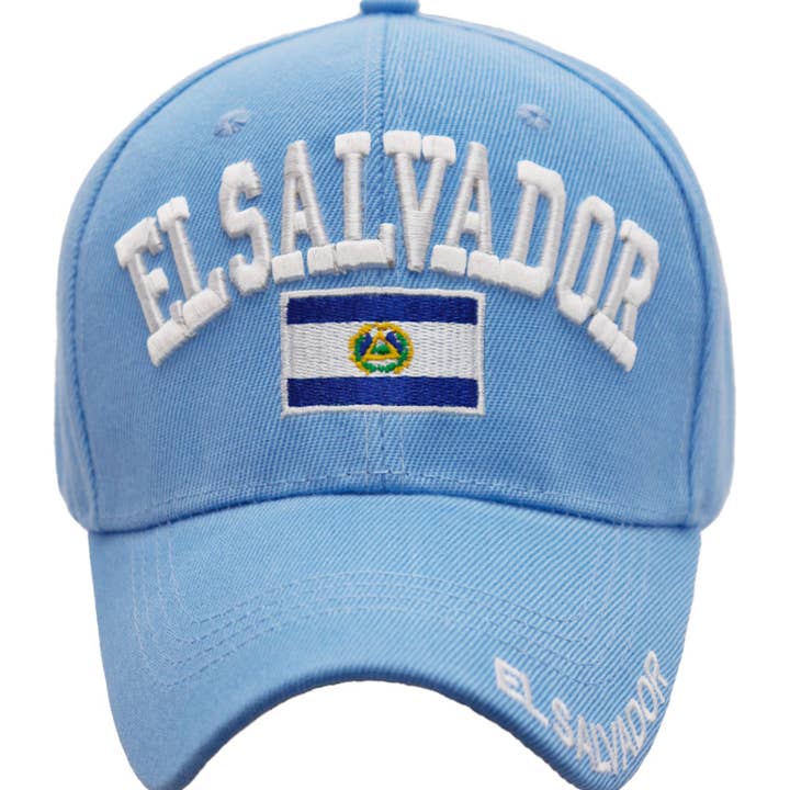 Cap Zone - Wholesale Baseball Cap - Unisex - El Salvador Logo Flag Velcro Back Baseball Cap7