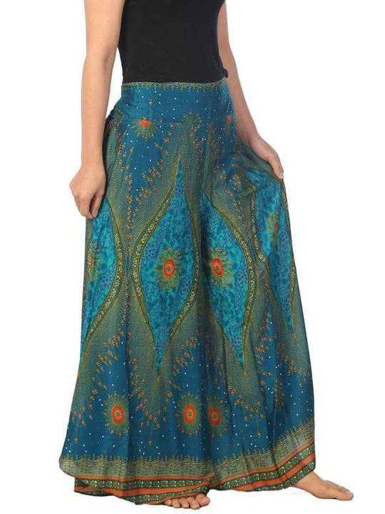 Studio 12 Collective (previously Ethnic Lanna) – wholesale Byxor - Dam – Palazzo Boho byxor Lounge - blomma öga