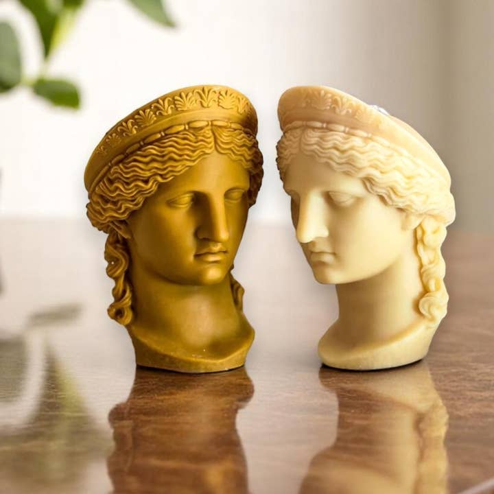 Agaboo Candle - Wholesale Novelty Candle - Hera Greek Goddess Bust Statue Candle 7.5x4in - Sculptural12