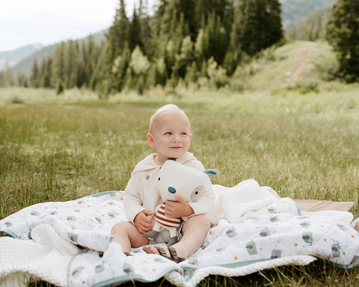 Viverano Organics - Wholesale Bedding Blanket - Kids & Baby - Elephant Reversible Baby Quilted Blanket (Organic Muslin)6