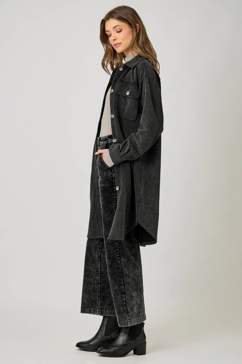 Mystree - Vendita all'ingrosso Giacca - Donna - 61231 Giacca Lunga in Spugna Lavata20