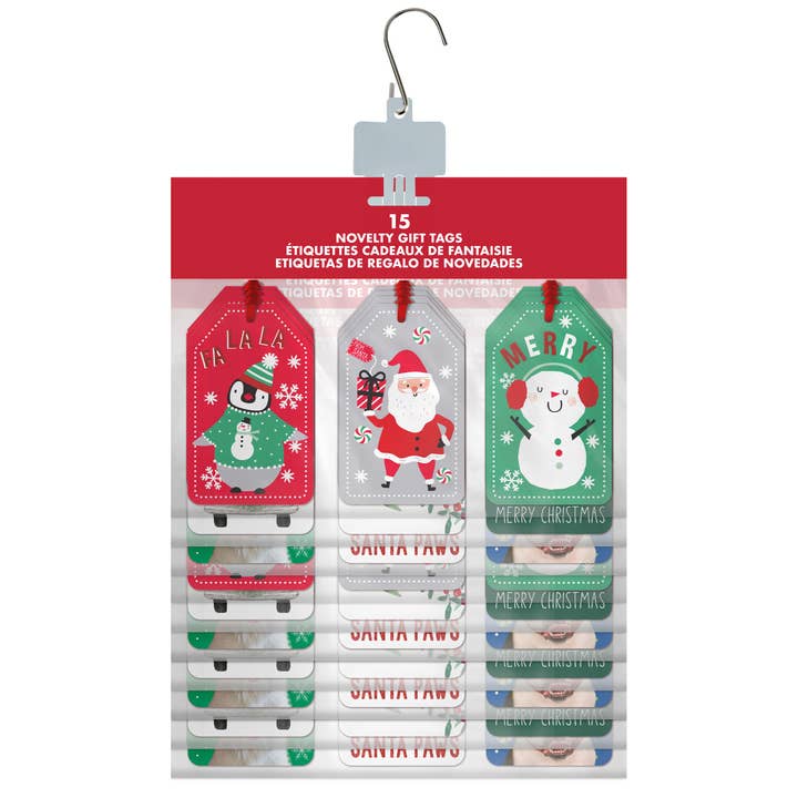 Clip Strip - 15CT Novelty Luggage Gift Tags Festive for wholesale by Papercraft