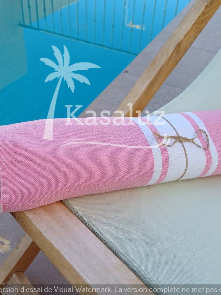 Authentic Candy Pink Fouta Flat Weave 100% Cotton for wholesale by KASALUZ