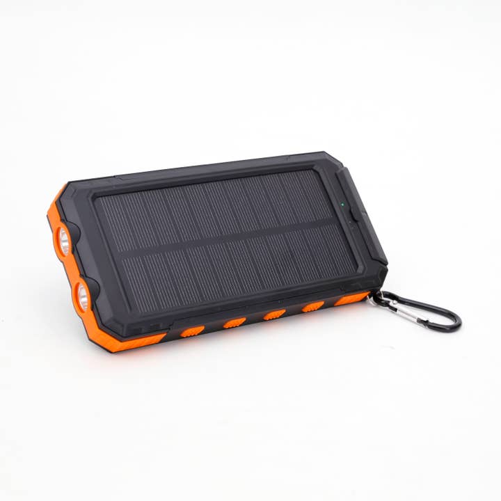 LAX Gadgets - Wholesale Portable Charger - Solar Power Bank 10,000 mAh with LED & Compass—Retail Pack8